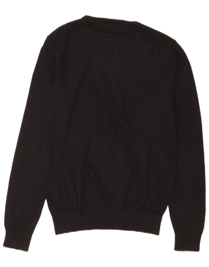 Męski sweter z okrągłym dekoltem Zara, średnia czarna wełna