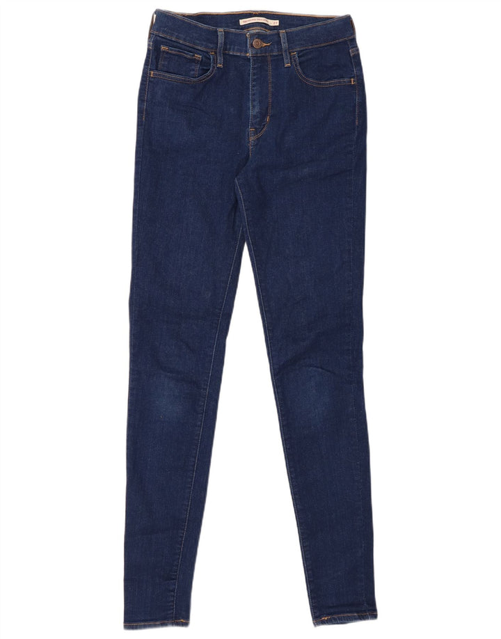 Damskie jeansy LEVI'S Super Skinny z wysokim stanem W27 L32 Niebieska bawełna