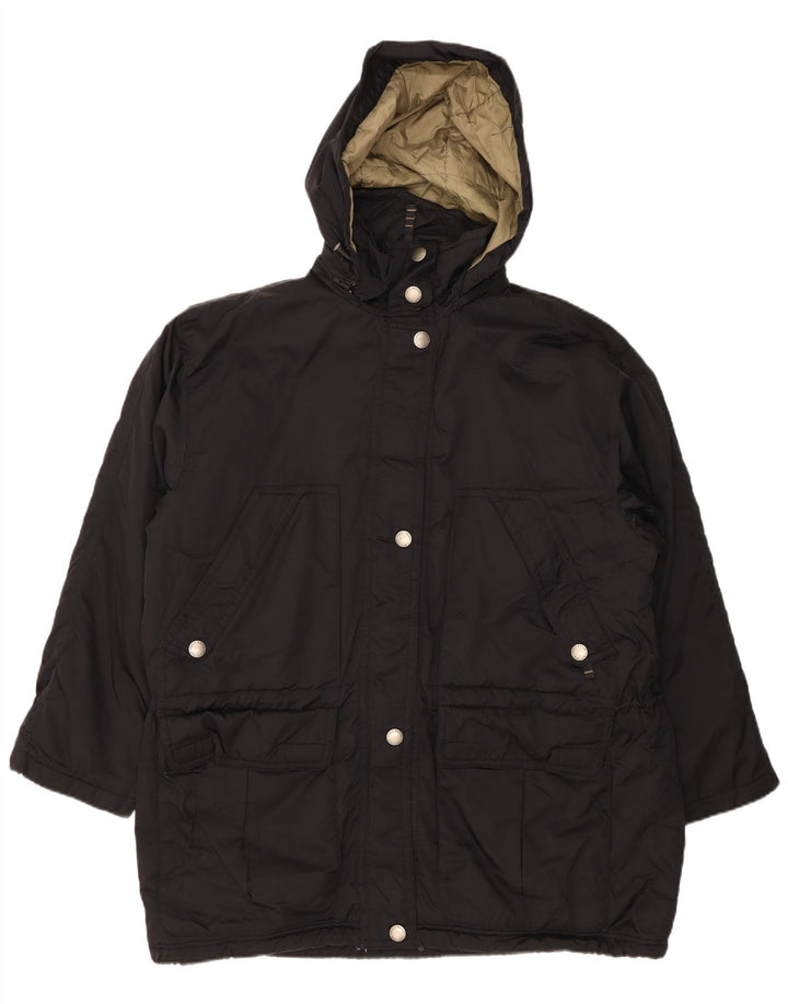 EDDIE BAUER Damski płaszcz wiatrówka oversize z kapturem UK 16, duży czarny