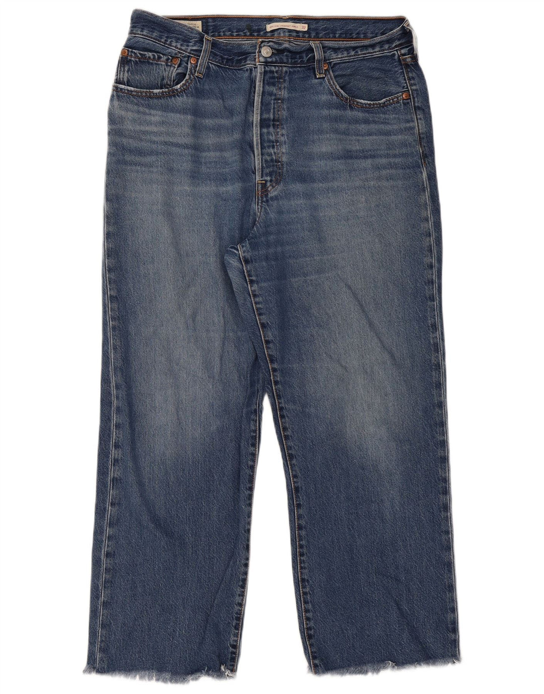 Damskie jeansy Levi's Ribcage Straight W32 L29 Niebieskie bawełniane