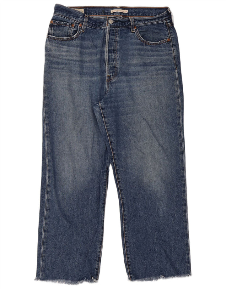 Damskie jeansy Levi's Ribcage Straight W32 L29 Niebieskie bawełniane
