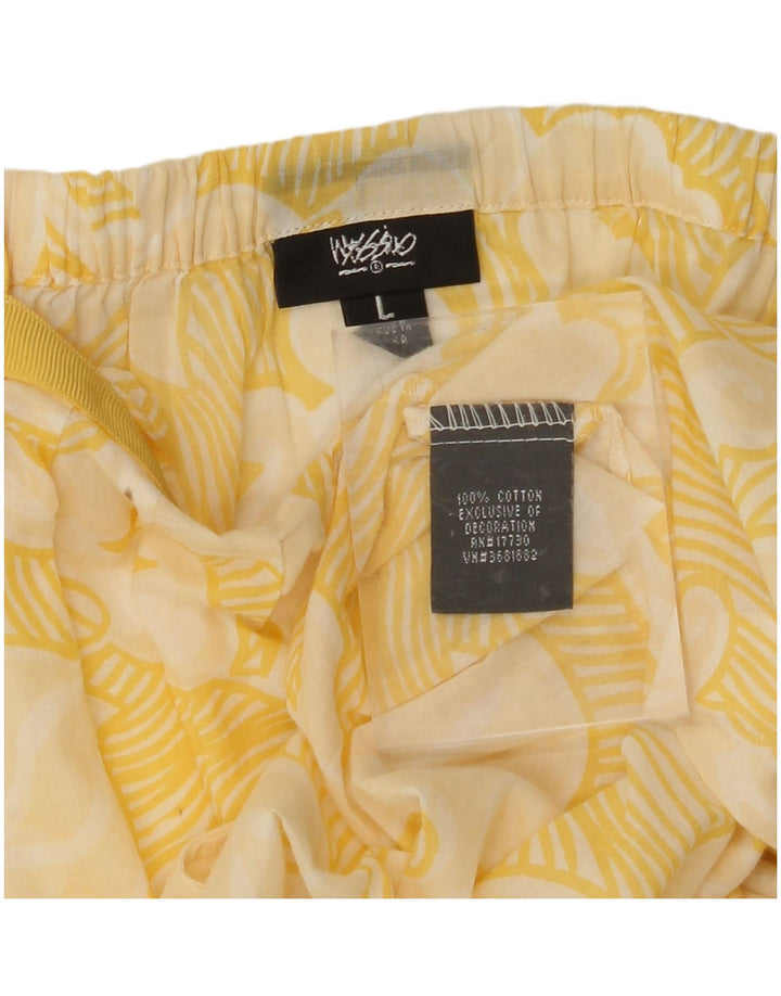 Damska krótka bluzka MOSSIMO UK 16, duża, żółta, bawełniana w kwiaty