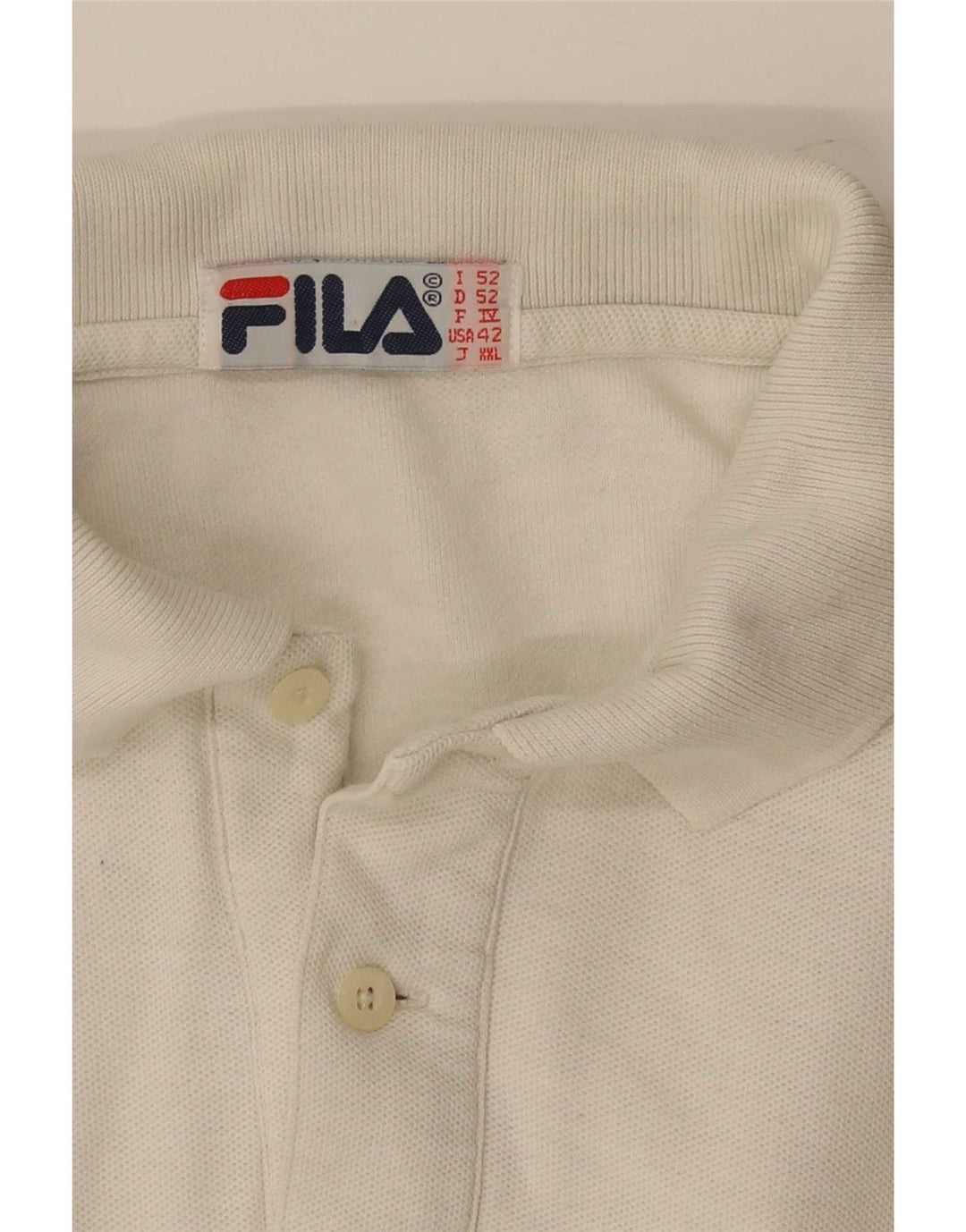 Męska koszulka polo Fila z długim rękawem US 42, duża, biała