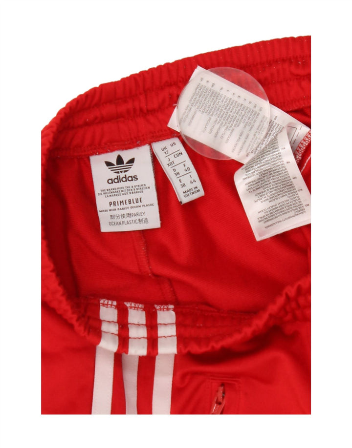 Damskie spodnie dresowe Adidas UK 12, średni czerwony poliester