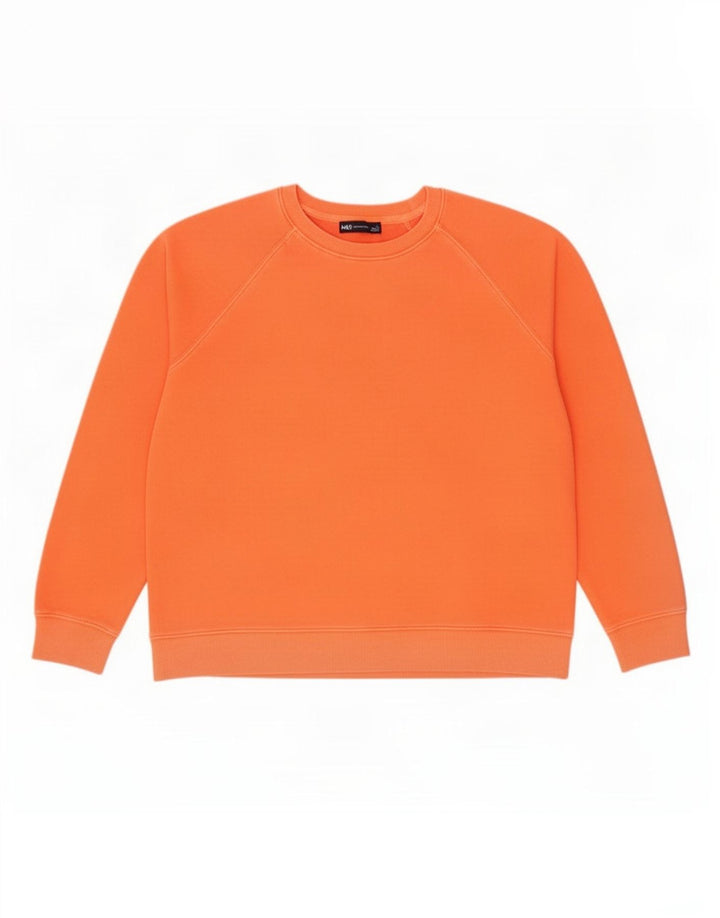 Marks & Spencer Męska bluza dresowa, duża, pomarańczowa, bawełniana