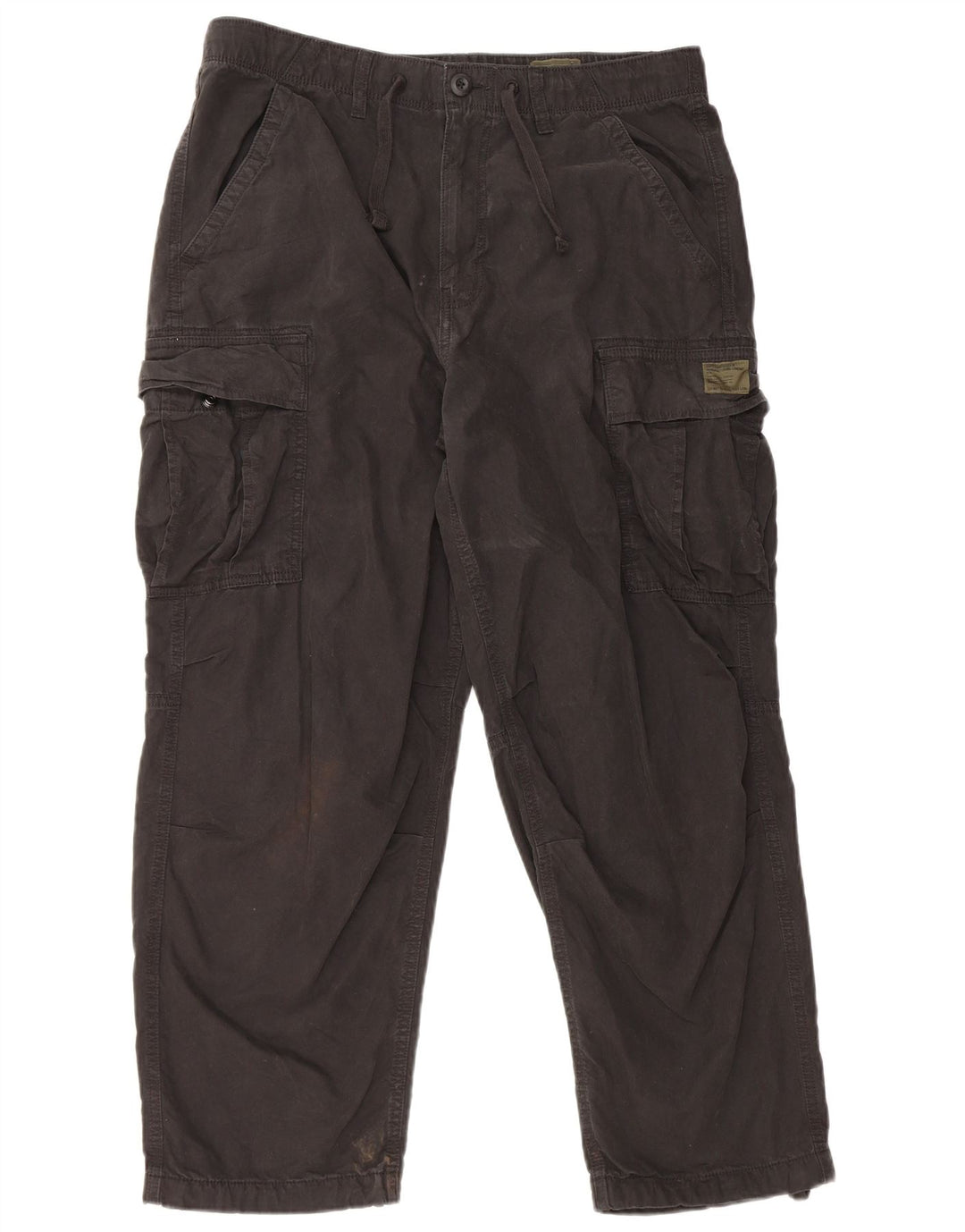 Męskie proste spodnie cargo Superdry W34 L27 Czarna bawełna