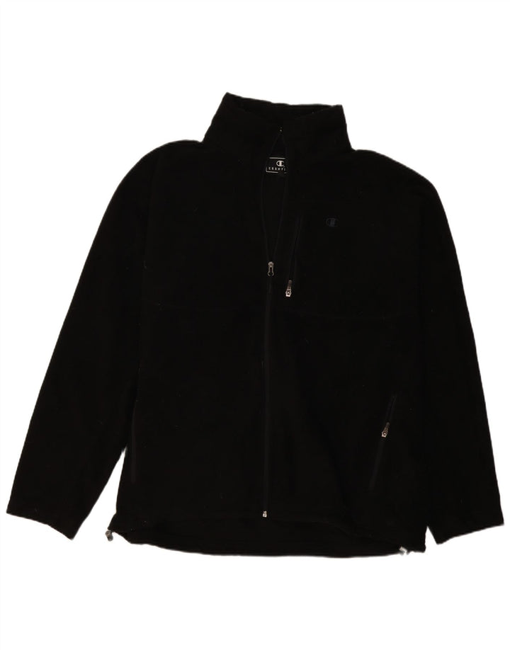 CHAMPION Mens Fleece Jacket UK 44 2XL Black Polyester