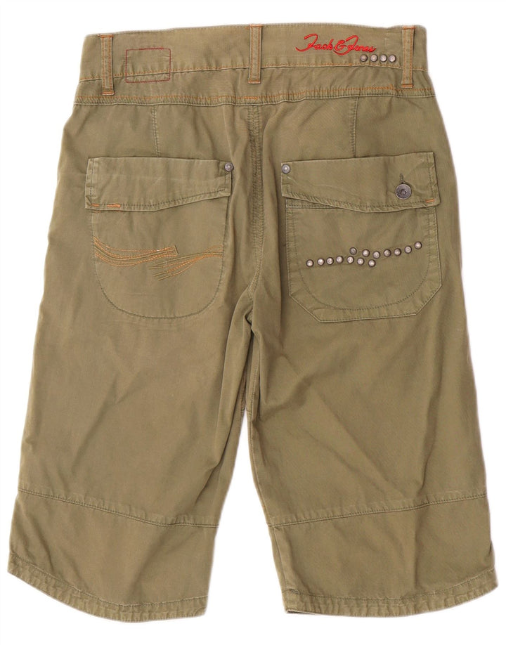 Męskie spodenki cargo Jack & Jones, małe W28, zielone, bawełniane