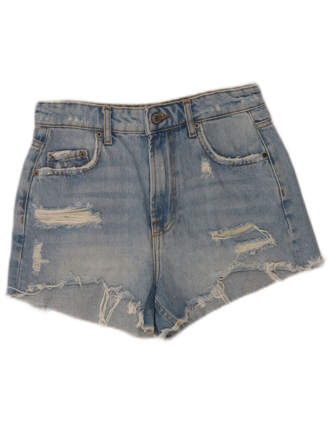 Damskie spodenki jeansowe Zara w trudnej sytuacji EU 36 XS W26 niebieskie