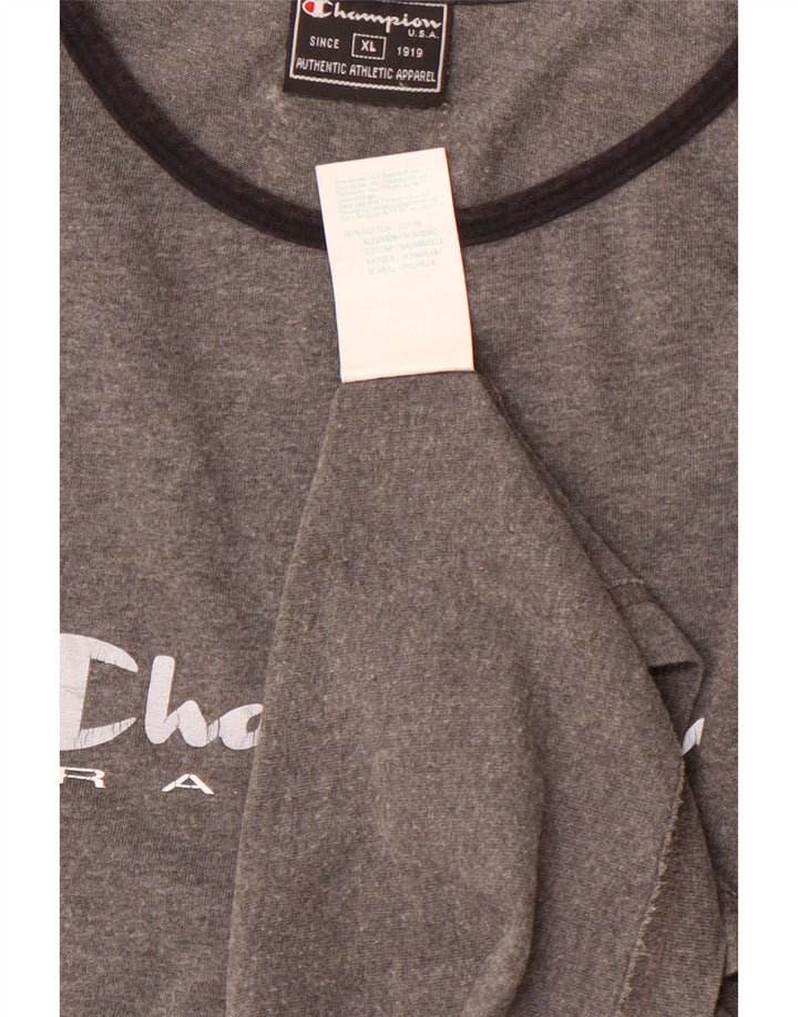 Damska koszulka z grafiką CHAMPION Top UK 18 XL, szara bawełna