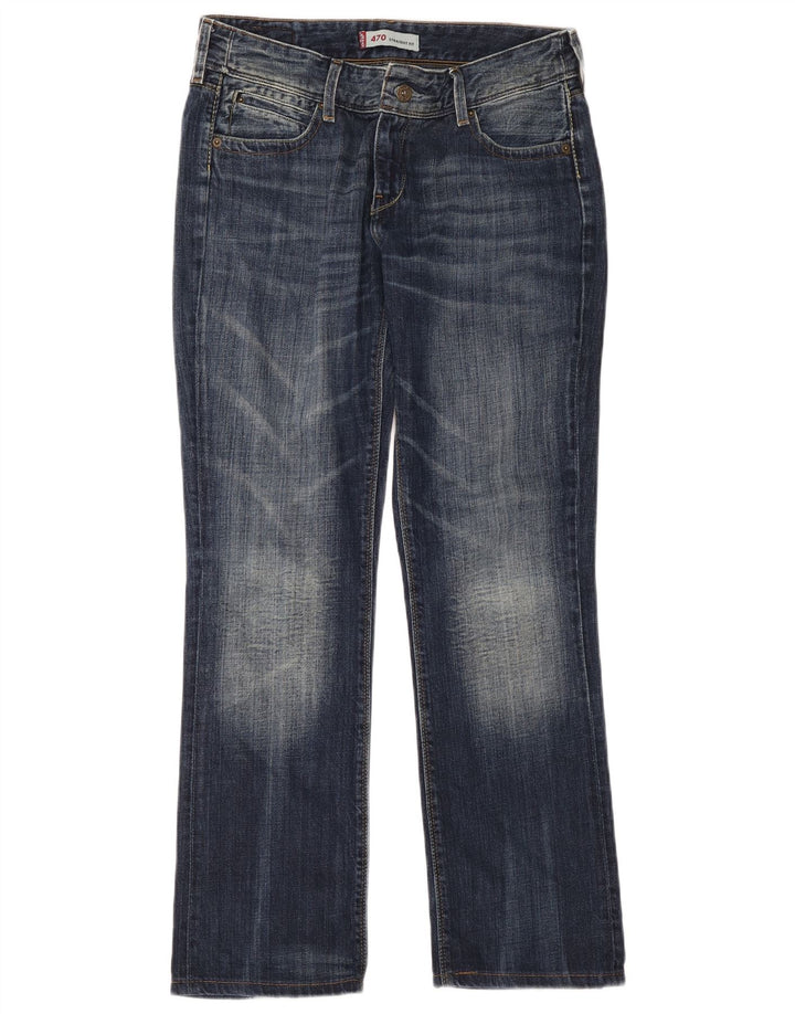 Damskie jeansy Levi's 470 Straight W31 L34 Niebieskie bawełniane