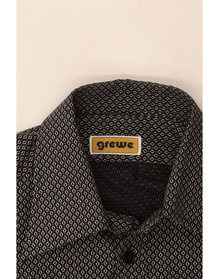 VINTAGE Mens Shirt Small Black Spotted Cotton Vintage Vintage and Second-Hand Vintage from Messina Hembry 