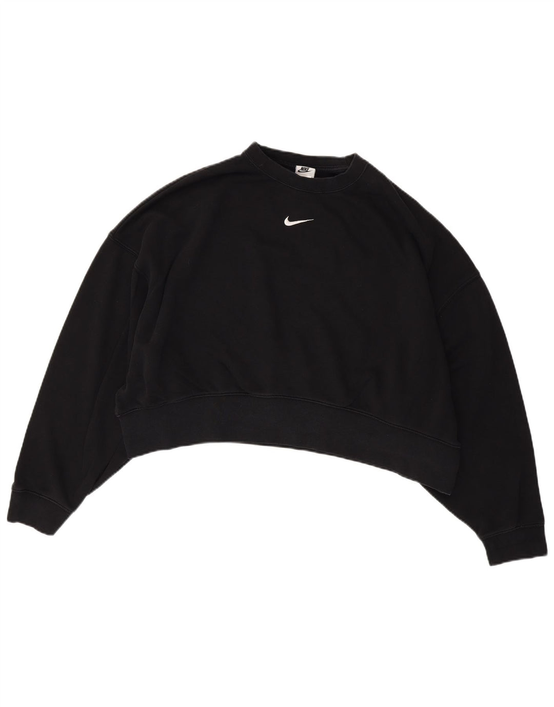 Damska bluza dresowa NIKE Crop Oversize UK 14, średnia czarna bawełna