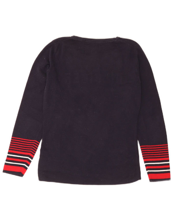 Damski sweter z okrągłym dekoltem Tommy Hilfiger UK 14, duży, granatowy