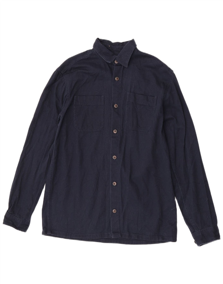 Męska koszula dżinsowa Jack & Jones, mała, granatowa, bawełniana