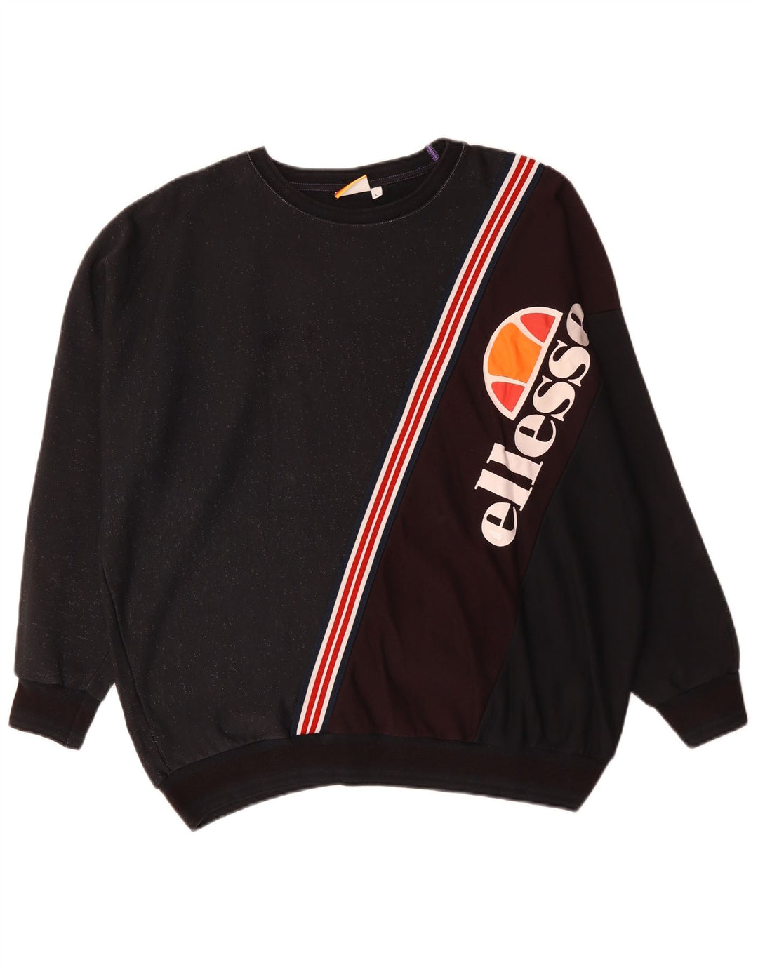 Męska bluza z grafiką ELLESSE, duża, granatowa, bawełniana w bloki kolorów