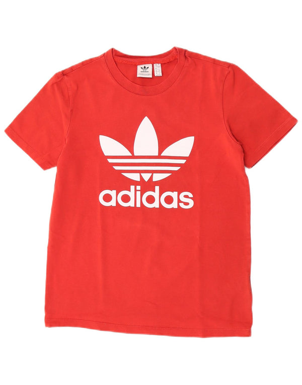 Damska koszulka graficzna Adidas Top UK 12 Średnia czerwona bawełna