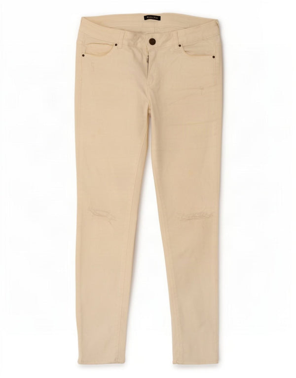 Damskie jeansy skinny w trudnej sytuacji Massimo Dutti EU 38 Small W28 L28 Off White
