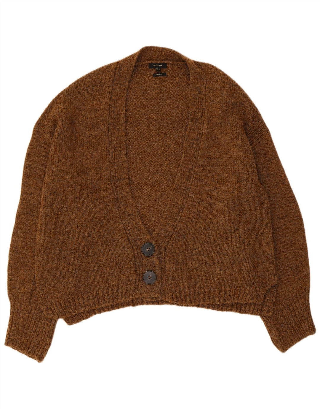 Sweter damski Massimo Dutti Crop Oversize Cardigan UK 16, duży brązowy