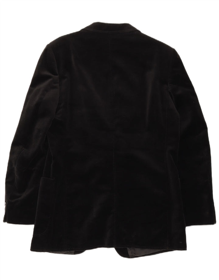 VINTAGE Mens 2 Button Blazer Jacket IT 52 XL Black Cotton