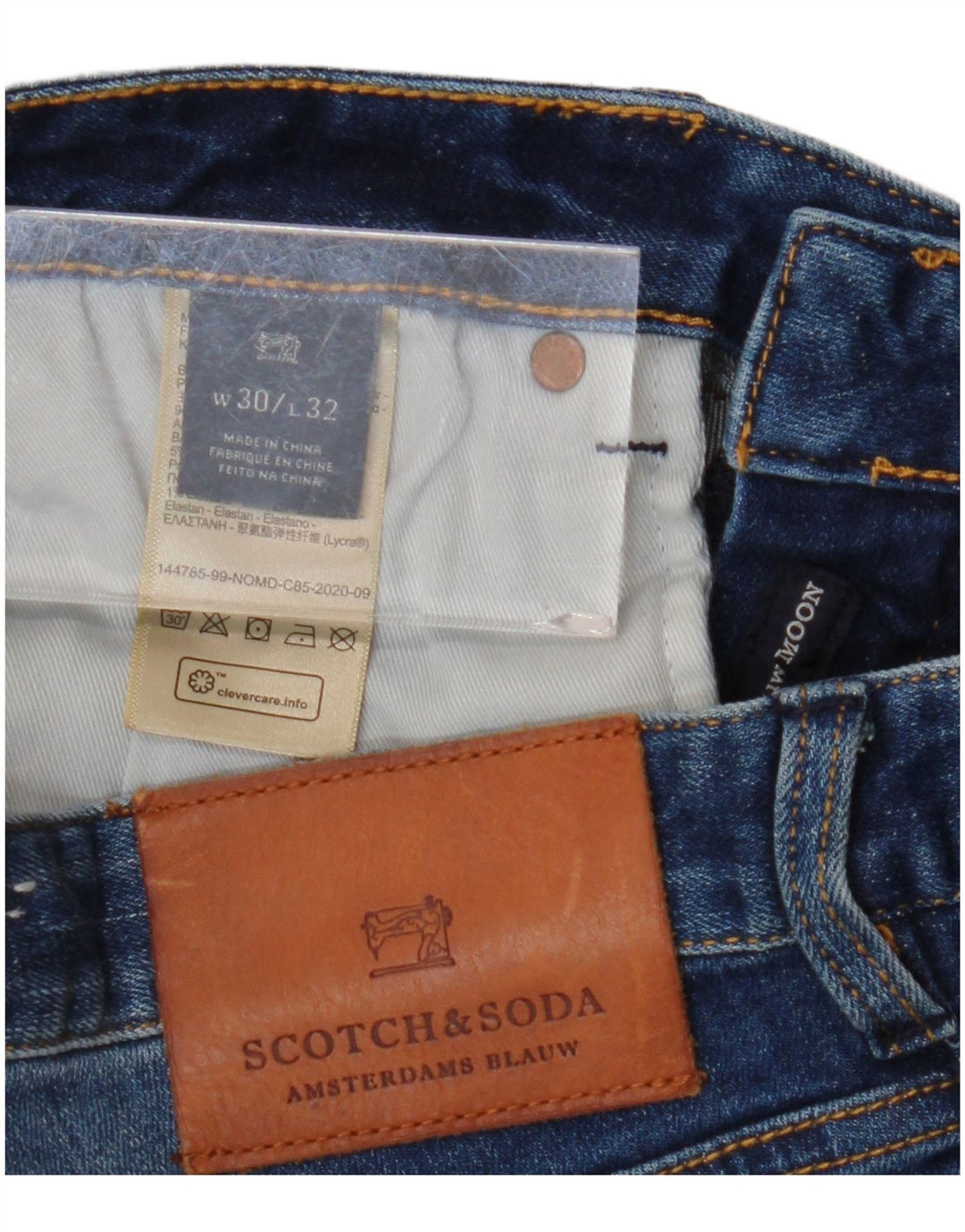Damskie spodenki jeansowe SCOTCH & SODA W30 Średni granatowy, bawełniany