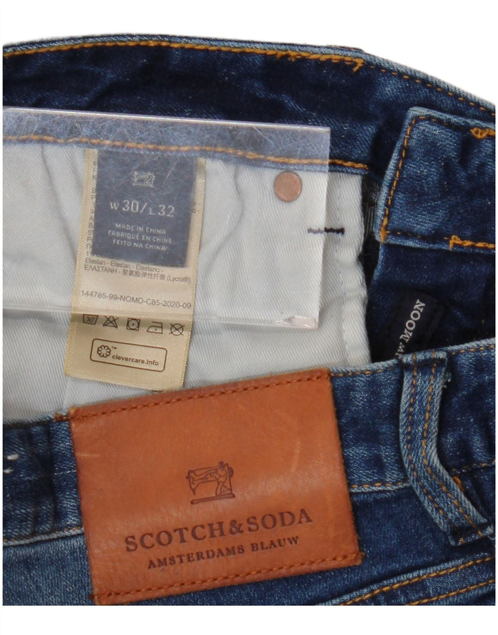 Damskie spodenki jeansowe SCOTCH & SODA W30 Średni granatowy, bawełniany