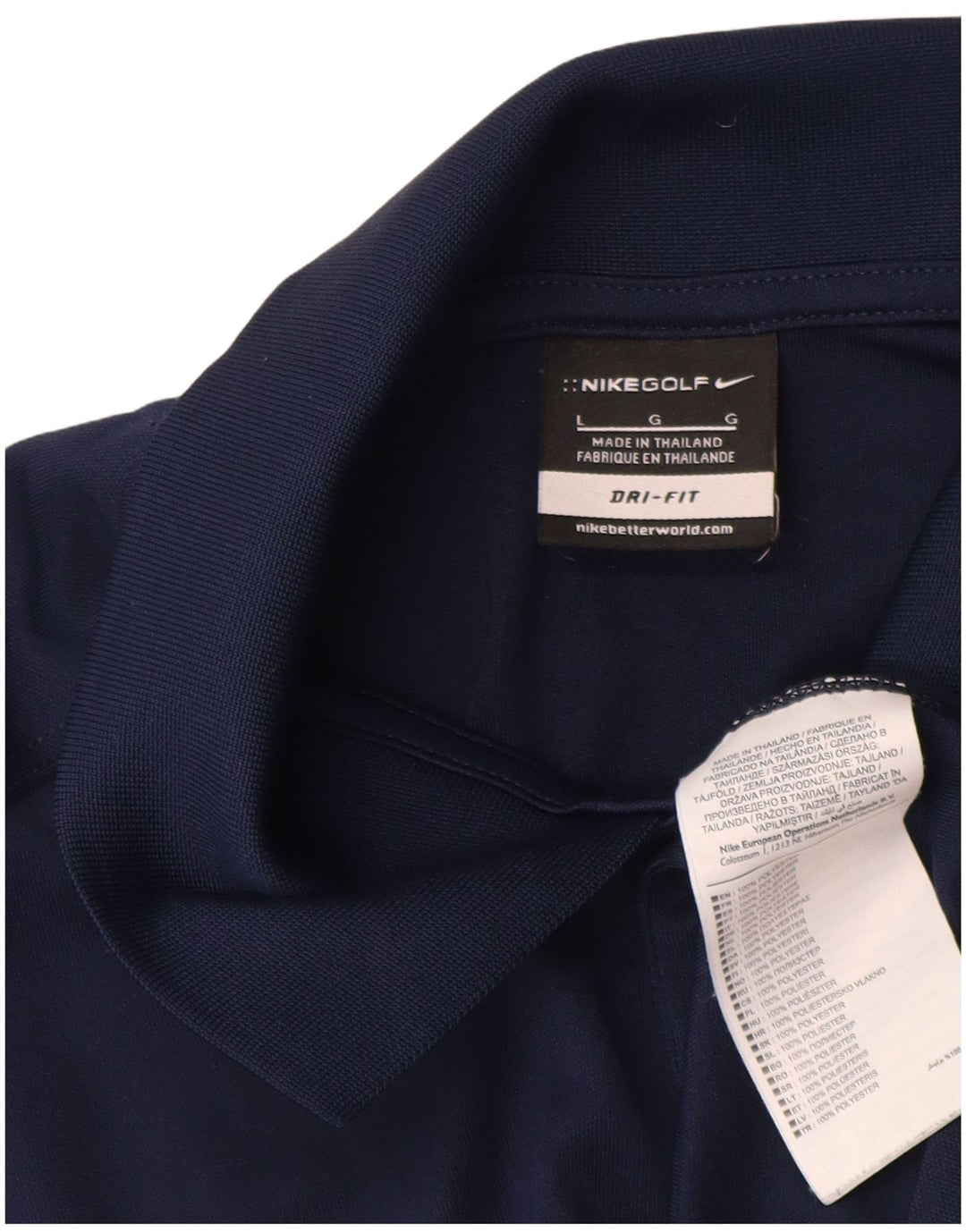 Męska koszulka polo Nike Dri Fit, duża, granatowa, z poliestru