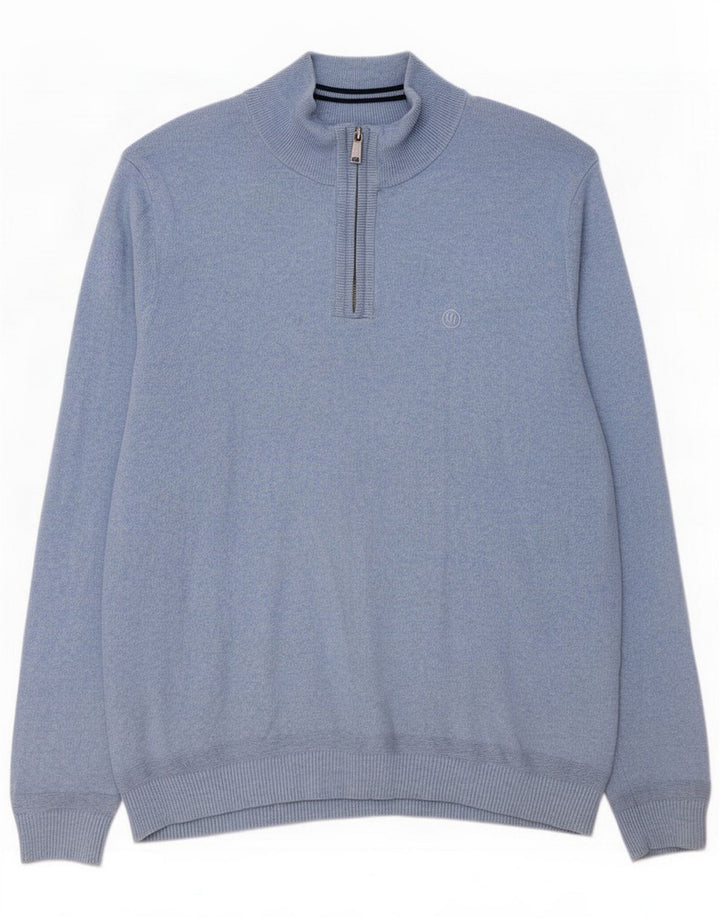 Męski sweter z zamkiem błyskawicznym Fat Face 2XL Niebieski
