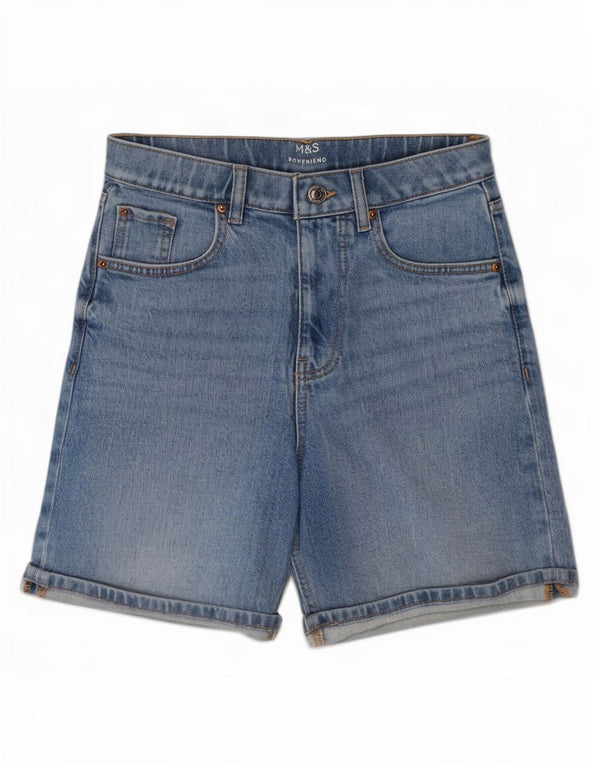Marks & Spencer Damskie spodenki jeansowe Boyfriend UK 6 XS W25 Niebieskie, bawełniane