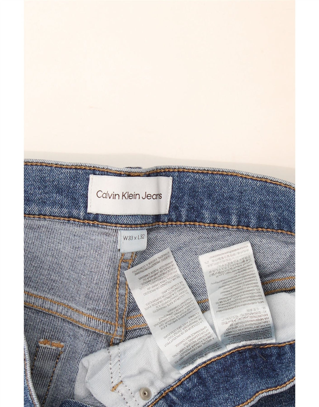 Męskie dżinsy Calvin Klein W33 L32 Niebieskie bawełniane