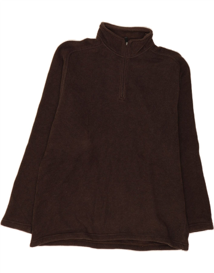 ROHAN Mens Zip Neck Sweatshirt Jumper Large Brown Polyester Vintage Rohan and Second-Hand Rohan from Messina Hembry 