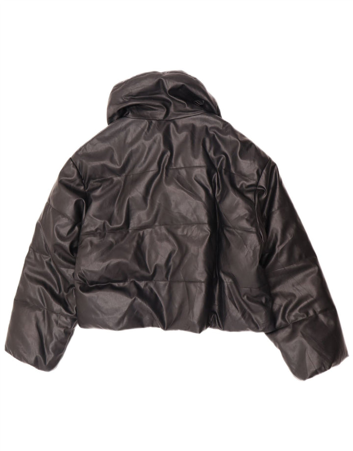 Damska kurtka oversize ze sztucznej skóry Zara UK 6 XS, czarna, poliuretanowa