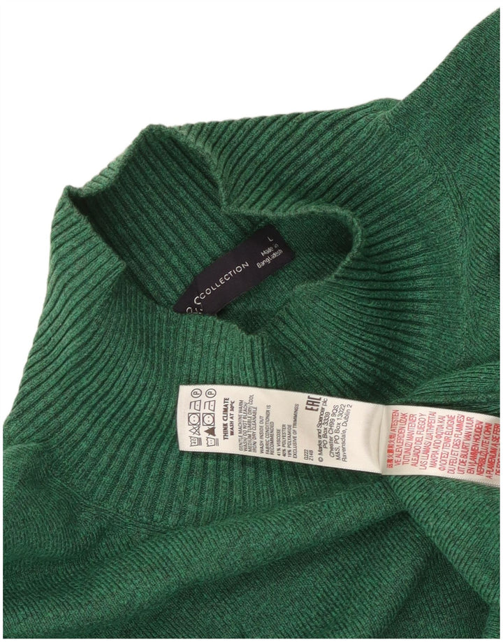 Marks & Spencer Damski sweter z długim rękawem i golfem, UK 16, duży, szary