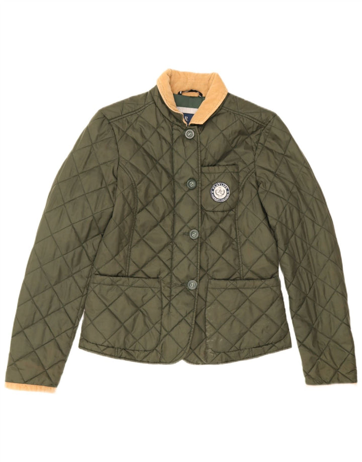 Damska pikowana kurtka Playlife UK 14, średnia bawełna khaki