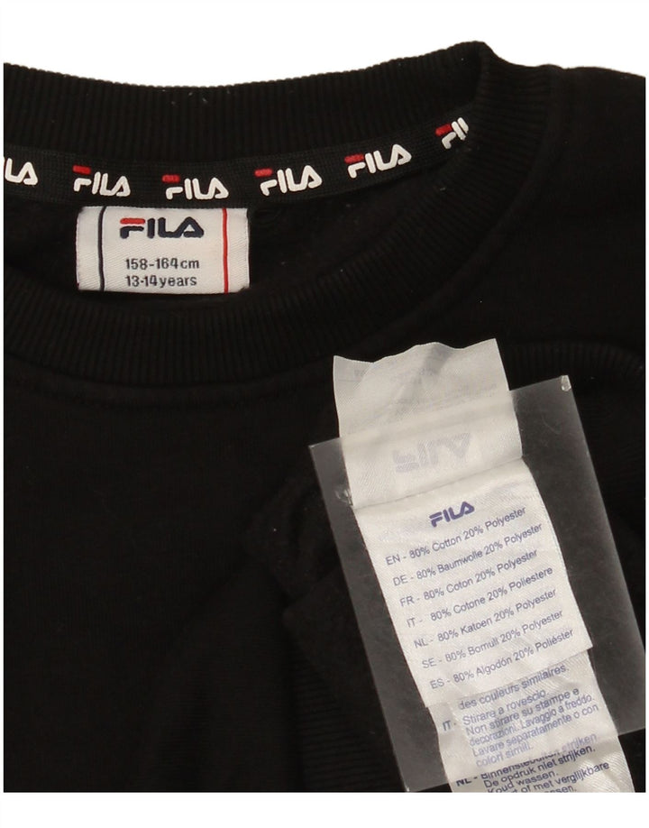 Bluza chłopięca Fila z grafiką, 13-14 lat, czarna, bawełniana