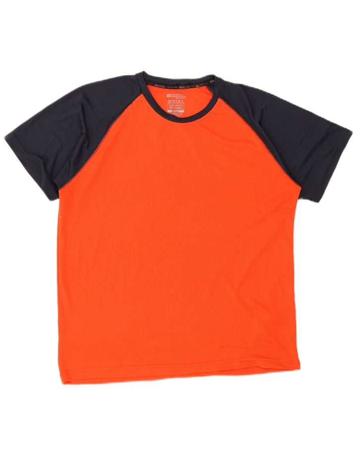T-shirt męski Mountain Warehouse, top XL, pomarańczowy, poliester z blokami kolorów