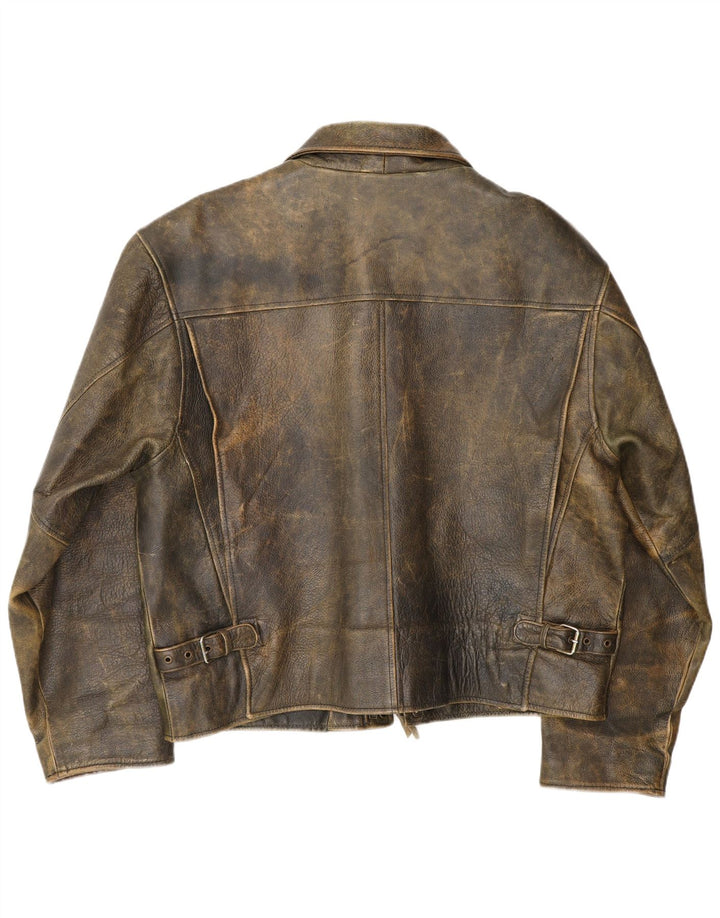 Bomboogie Męska skórzana kurtka Sky UK 42 XL Skóra khaki