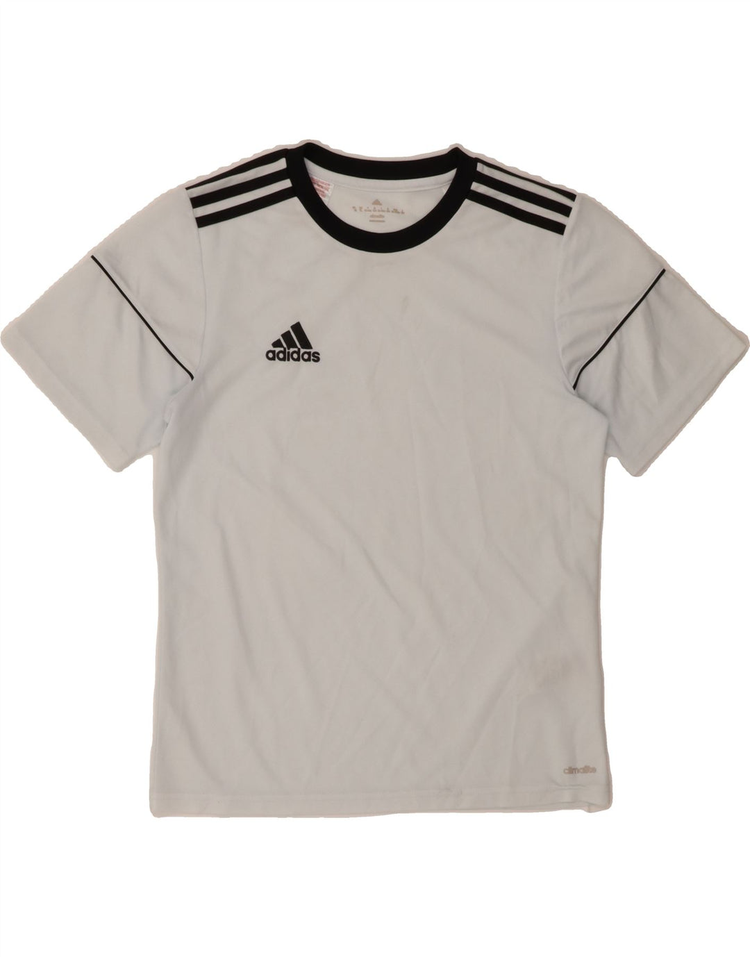 ADIDAS Boys Climalite T-Shirt Top 13-14 Years White Polyester Vintage Adidas and Second-Hand Adidas from Messina Hembry 