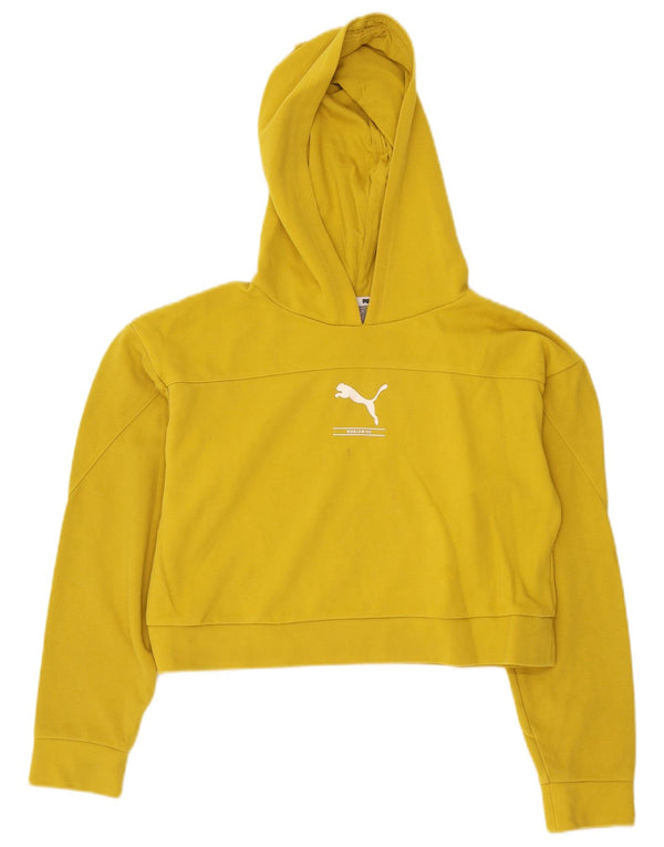Damska bluza z kapturem Puma, oversize, UK 6 XS, żółta bawełna