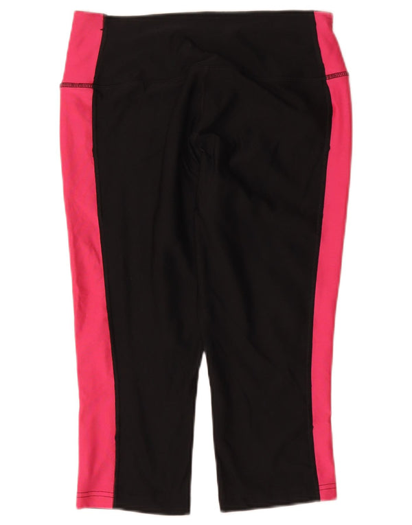 Damskie legginsy Nike Dri Fit Capri UK 8, małe, czarne, sportowe z blokami kolorów