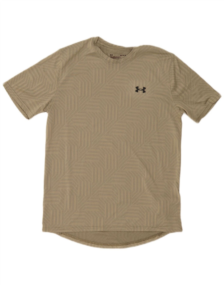 Męski t-shirt Under Armour, średni, geometryczny poliester w kolorze khaki