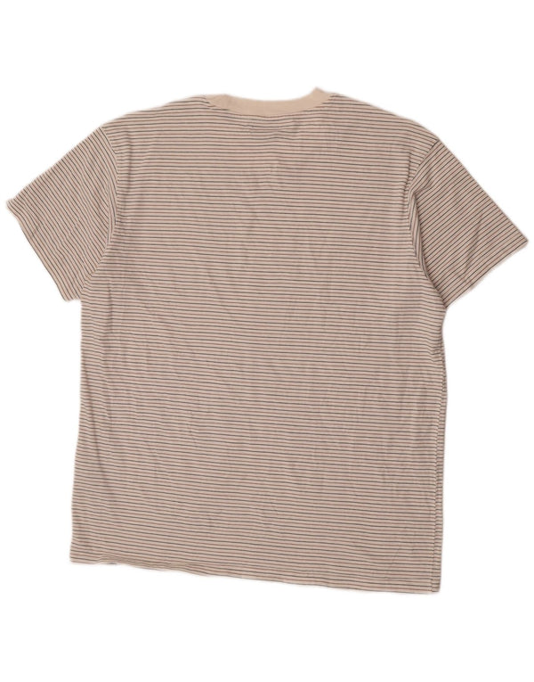 T-shirt męski Jack & Jones, top XL, biała bawełna w prążki