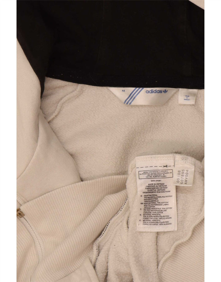 Damski sweter Adidas z grafiką i zamkiem błyskawicznym IT 44 Średni biały blok kolorów