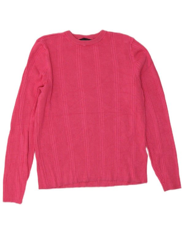 Damski sweter Marks & Spencer z okrągłym dekoltem, UK 14, średnioróżowy, wiskoza