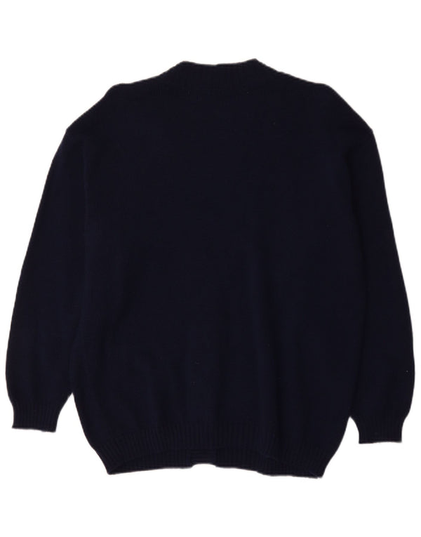Sweter damski w stylu vintage, brytyjski 18 XL, granatowy