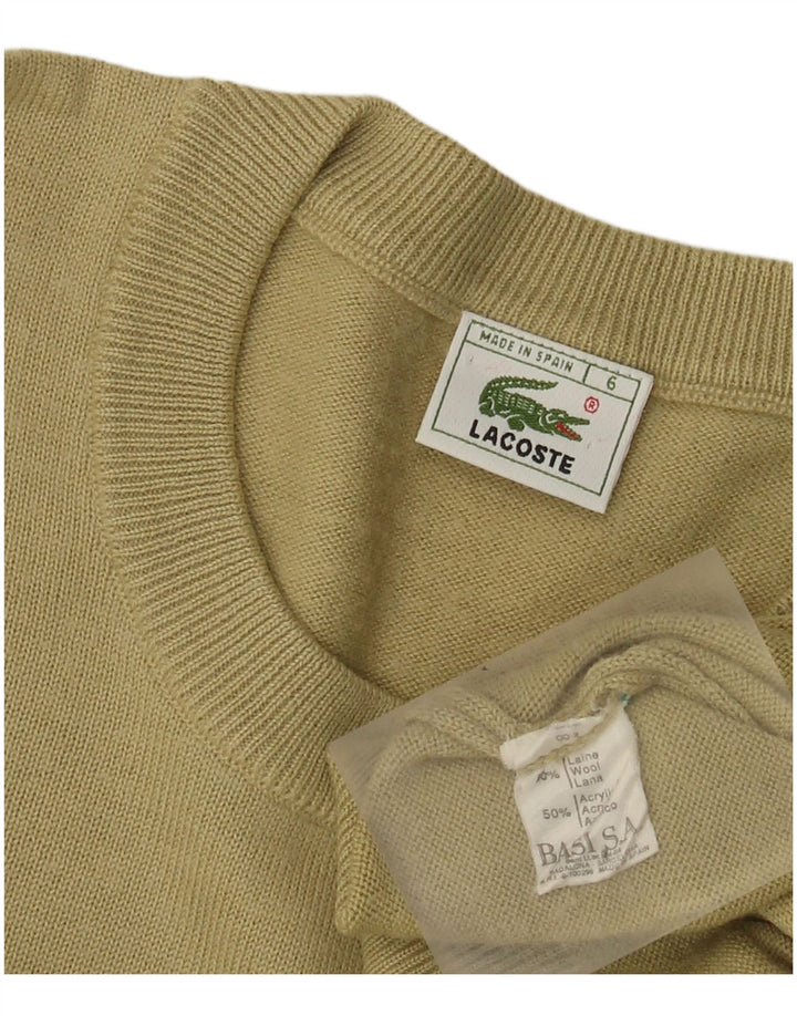 Męski sweter Lacoste z okrągłym dekoltem, rozmiar 6 XL, wełna khaki