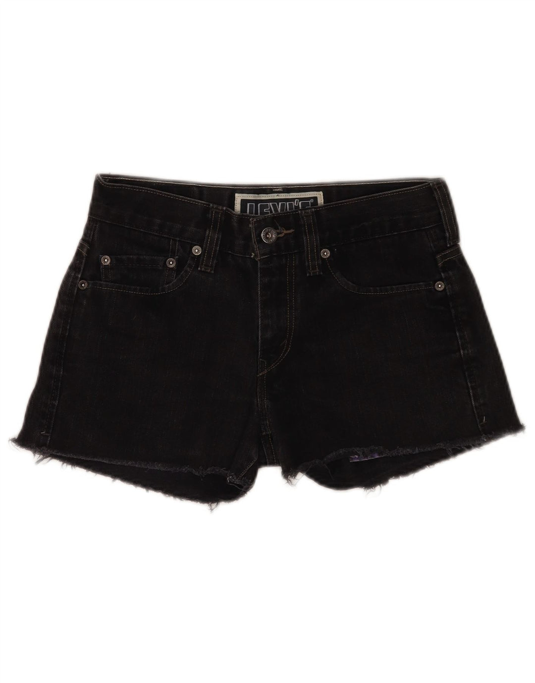 Damskie spodenki jeansowe Levi's 511 Skinny W30 Średnia czarna bawełna