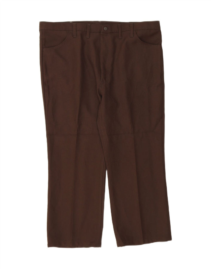 WRANGLER Mens Straight Casual Trousers W44 L26 Brown Polyester Vintage Wrangler and Second-Hand Wrangler from Messina Hembry 