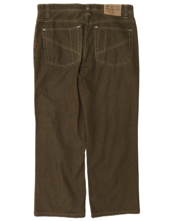 Męskie proste spodnie codzienne Columbia W34 L29 Khaki Cotton