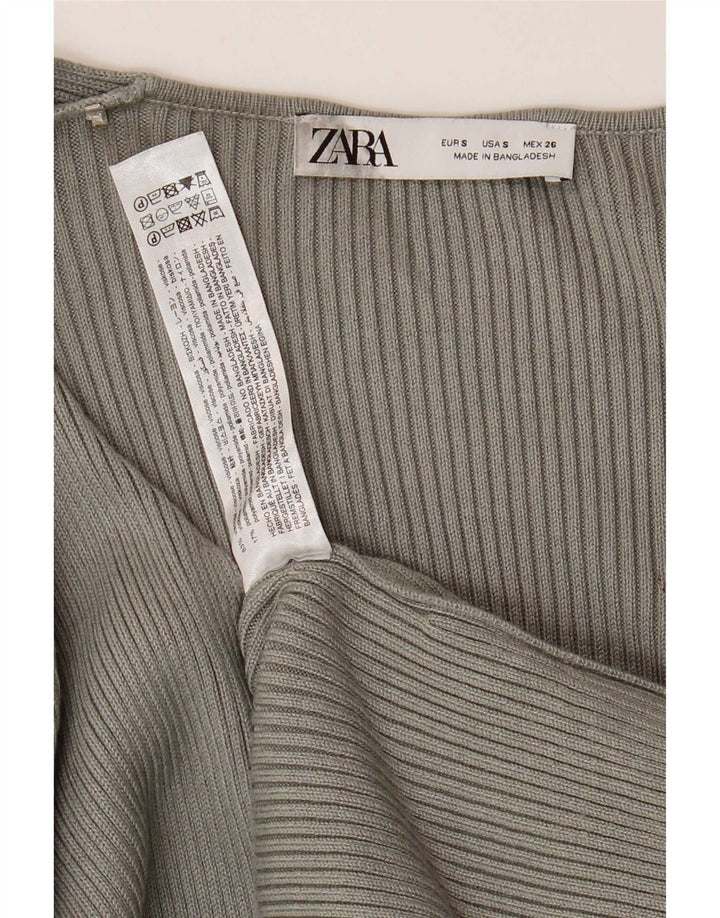Sukienka damska Zara Maxi Jumper Dress UK 8 Small Szara wiskoza